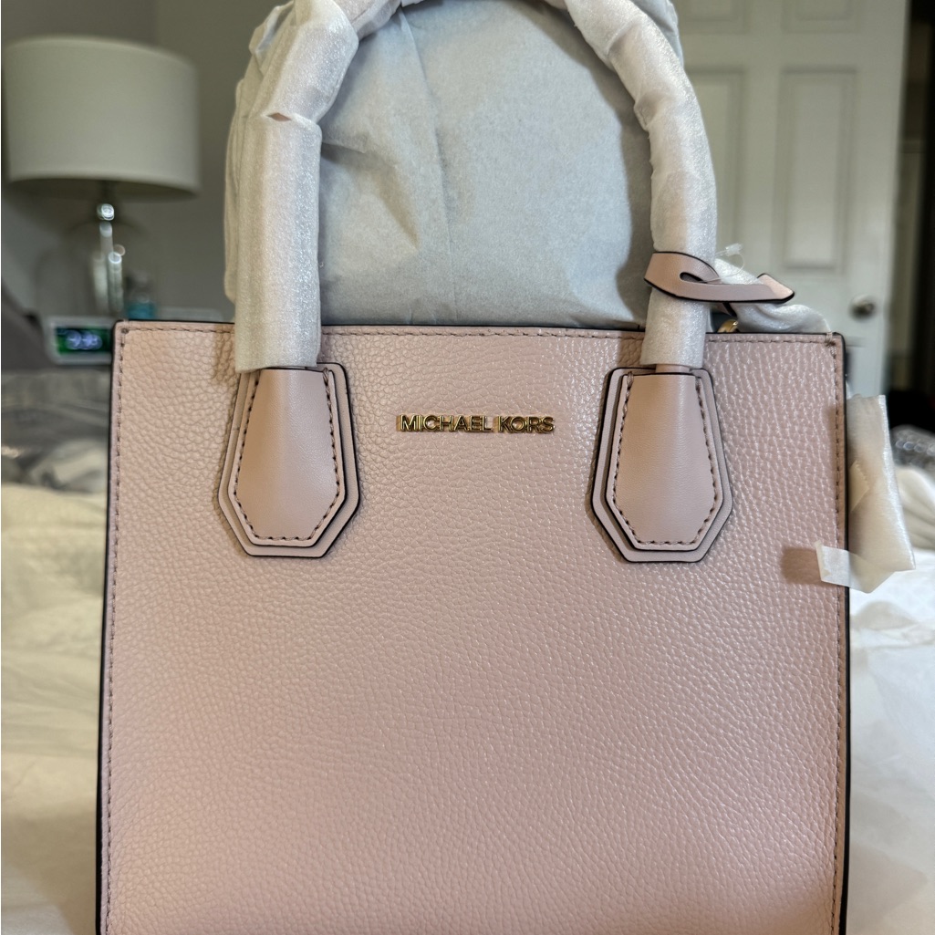 Michael Kors Mercer Medium Two-Tone Pebbled Leather Crossbody Bag